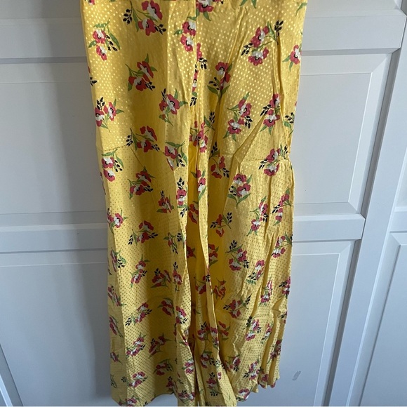 Jill Stuart puff sleeve floral print midi dress yellow 22774 - Picture 8 of 16
